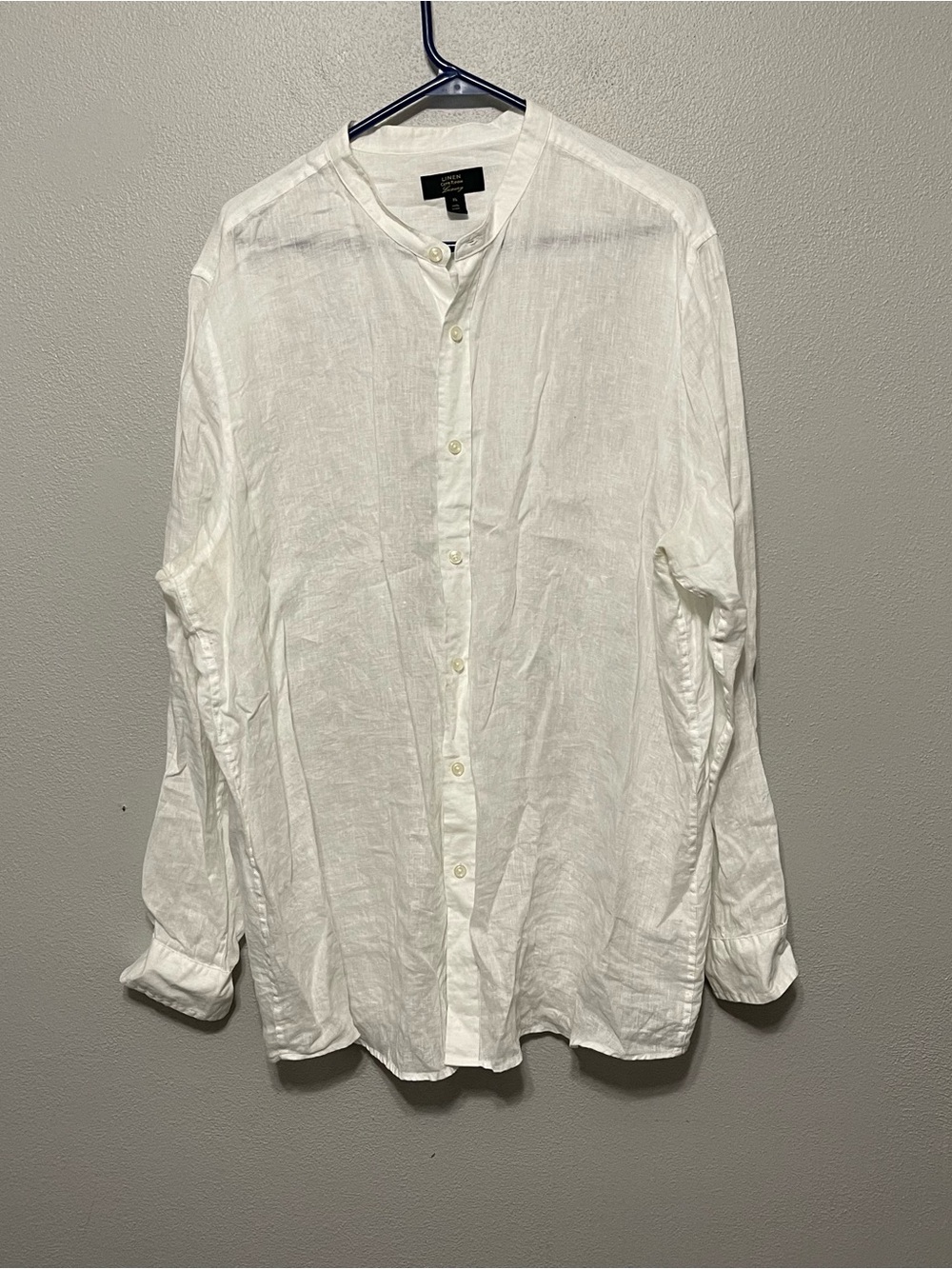 Club Room Luxury 100% Linen Button Front Tunic White Coastal Modest Womens XL
